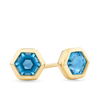 Cubic Zirconia Hexagon Stud Earrings in 9ct Yellow Gold