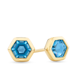 Cubic Zirconia Hexagon Stud Earrings in 9ct Yellow Gold