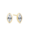 Marquise Shape Cubic Zirconia Stud Earrings in 9ct Yellow Gold