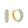 Cubic Zirconia Pave Huggie Earrings in 9ct Yellow Gold