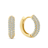 Cubic Zirconia Pavé Huggie Earrings in 9ct Yellow Gold