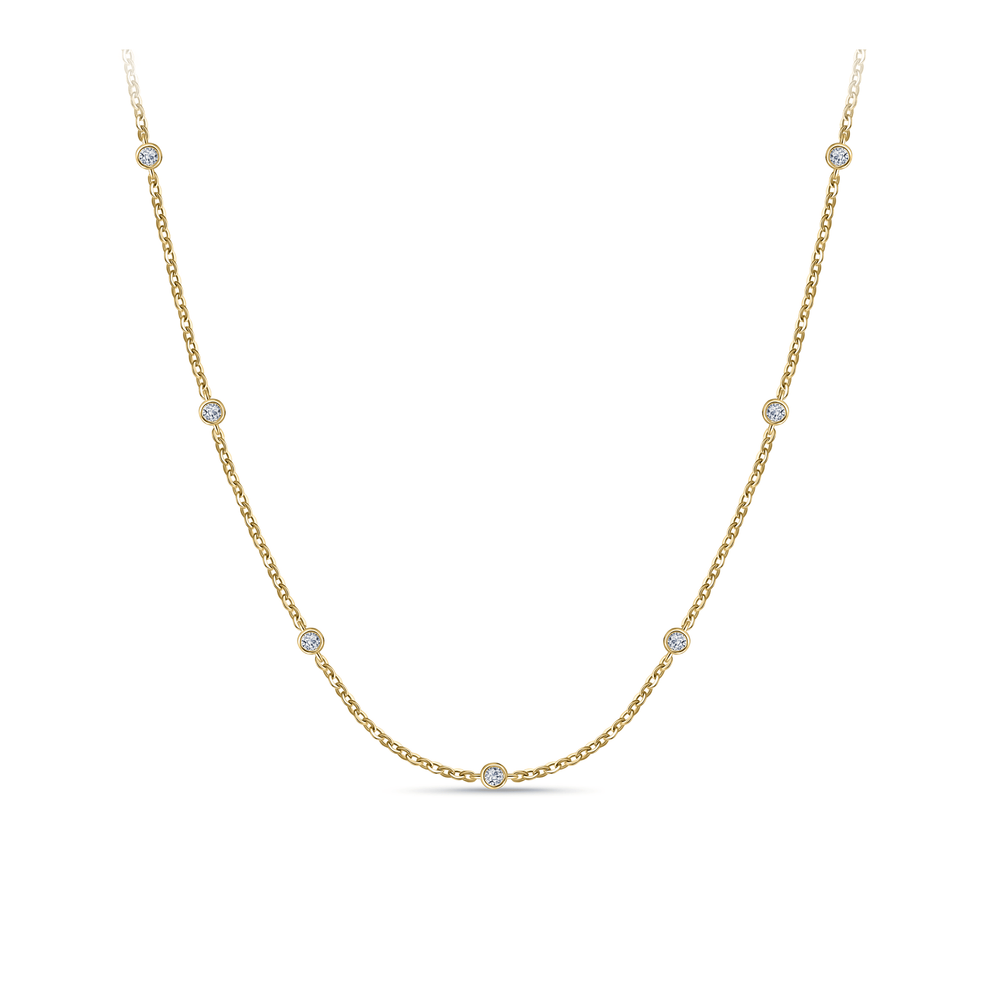 Cubic Zirconia Necklace in 9ct Yellow Gold