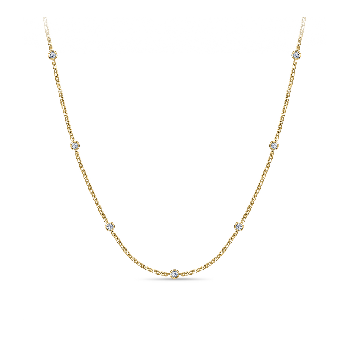 Cubic Zirconia Necklace in 9ct Yellow Gold