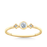 Cubic Zirconia Trilogy Dress Ring in 9ct Yellow Gold