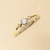 Cubic Zirconia Trilogy Dress Ring in 9ct Yellow Gold