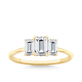 Cubic Zirconia Trilogy Ring in 9ct Yellow Gold