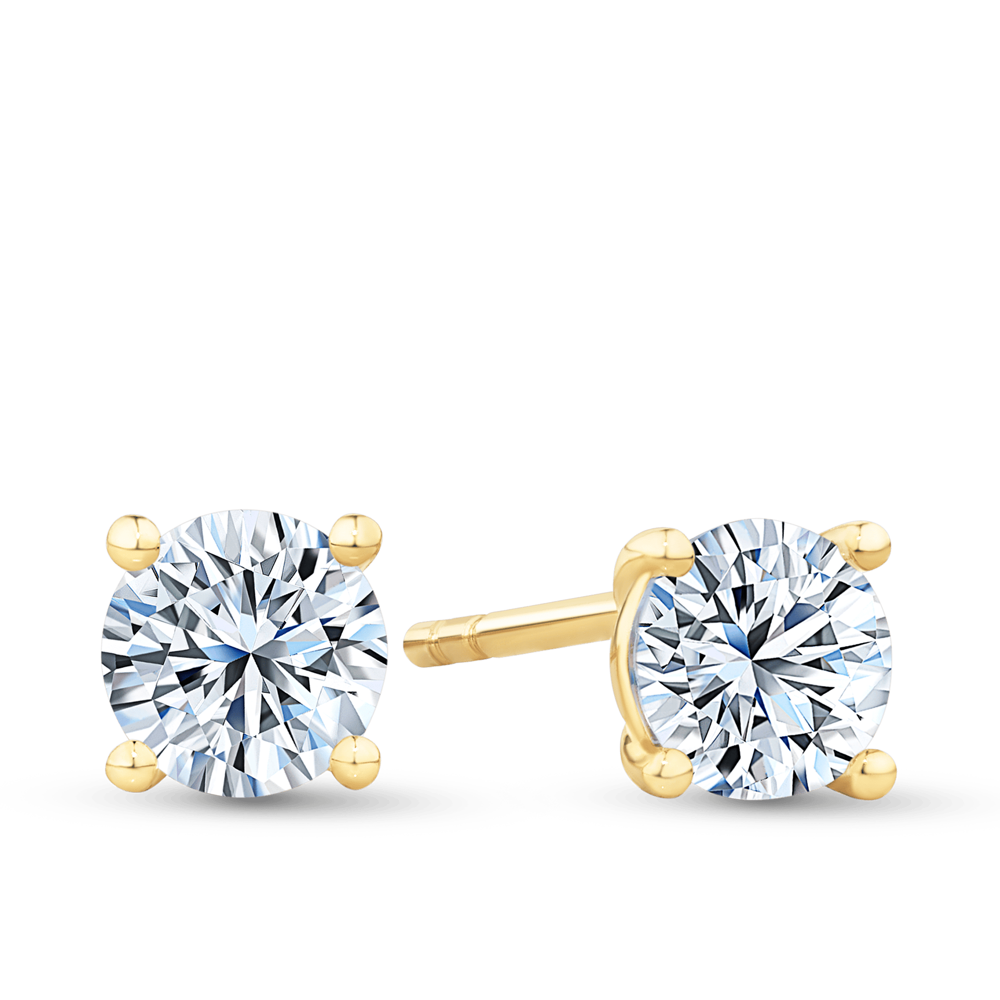 Cubic Zirconia Stud Earrings in 9ct Yellow Gold