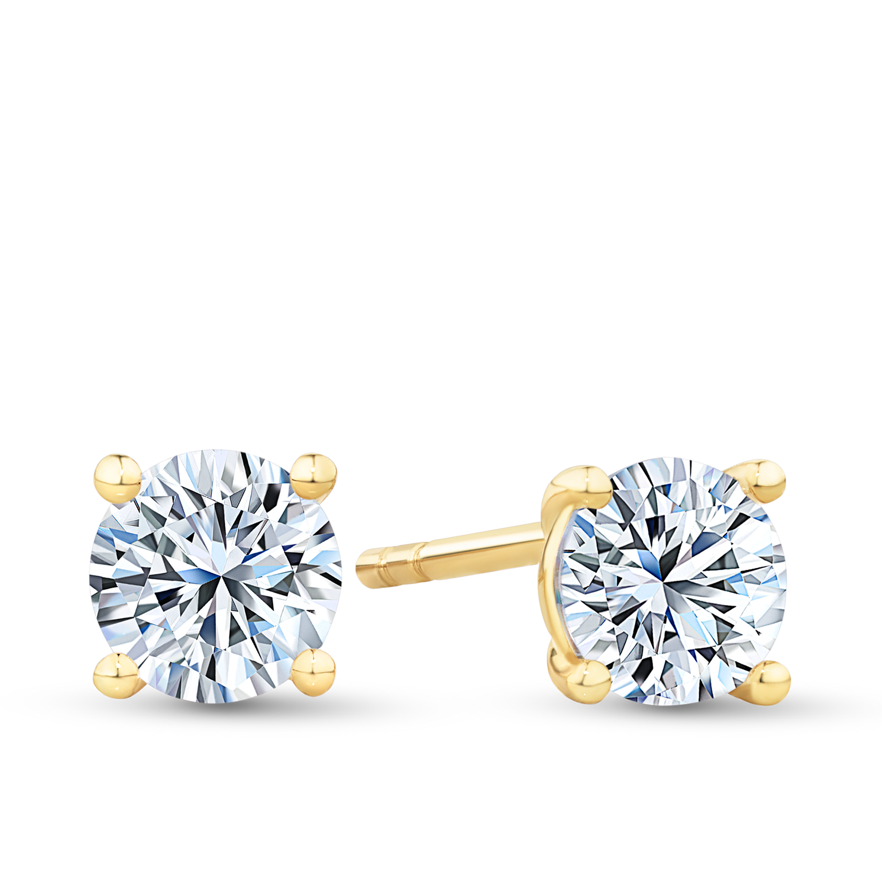 Cubic Zirconia Stud Earrings in 9ct Yellow Gold