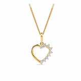 Cubic Zirconia Heart Pendant in 9ct Yellow Gold