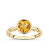 Round Citrine Twist Bezel Set Ring in 9ct Yellow Gold