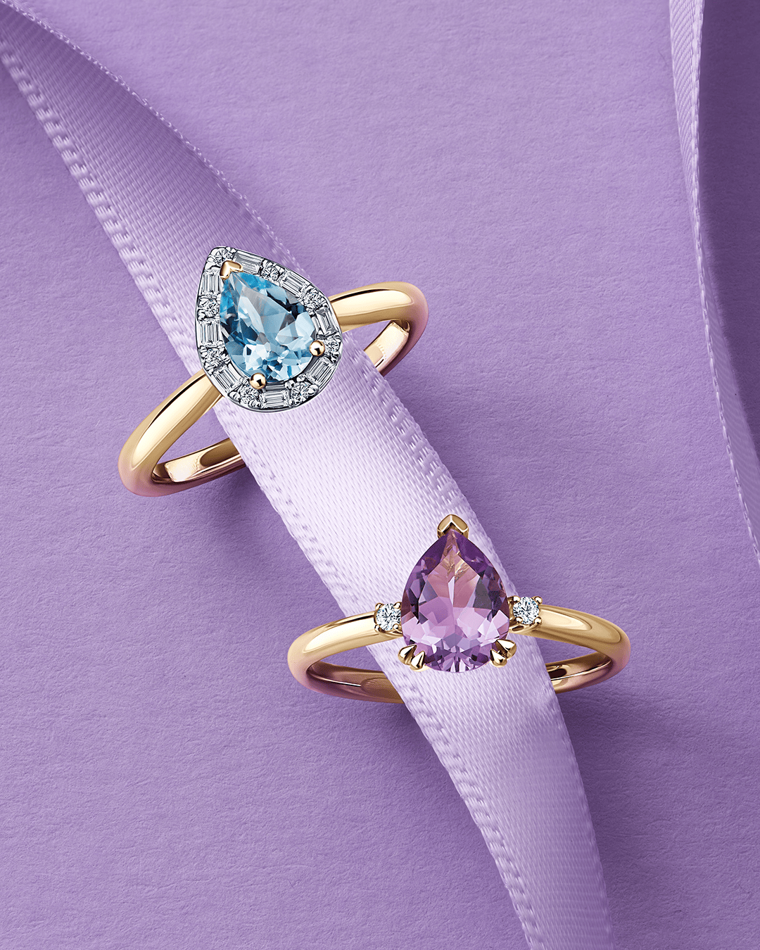 1.13ct TGW Purple Amethyst Ring in 9ct Yellow Gold