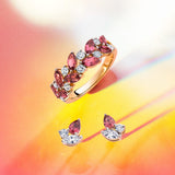 Pink Tourmaline & 0.30ct TW Diamond Ring in 9ct Yellow Gold