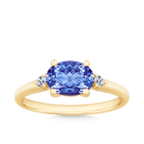 Tanzanite & Diamond Ring in 9ct Yellow Gold