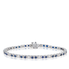Diamond & Sapphire Tennis Bracelet in 9ct White Gold