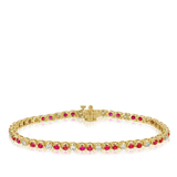 Diamond & Ruby Tennis Bracelet in 9ct Yellow Gold