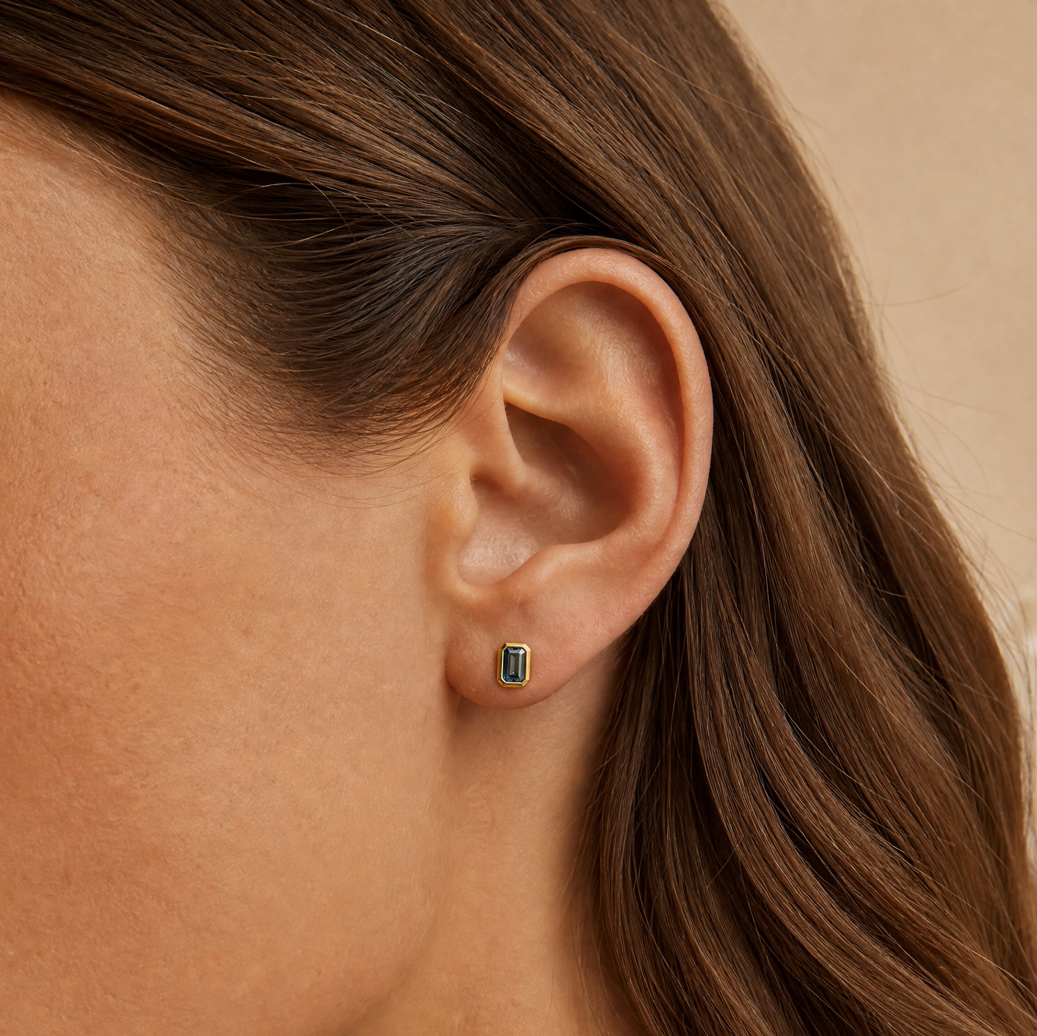 London Blue Topaz Earrings in 9ct Yellow Gold