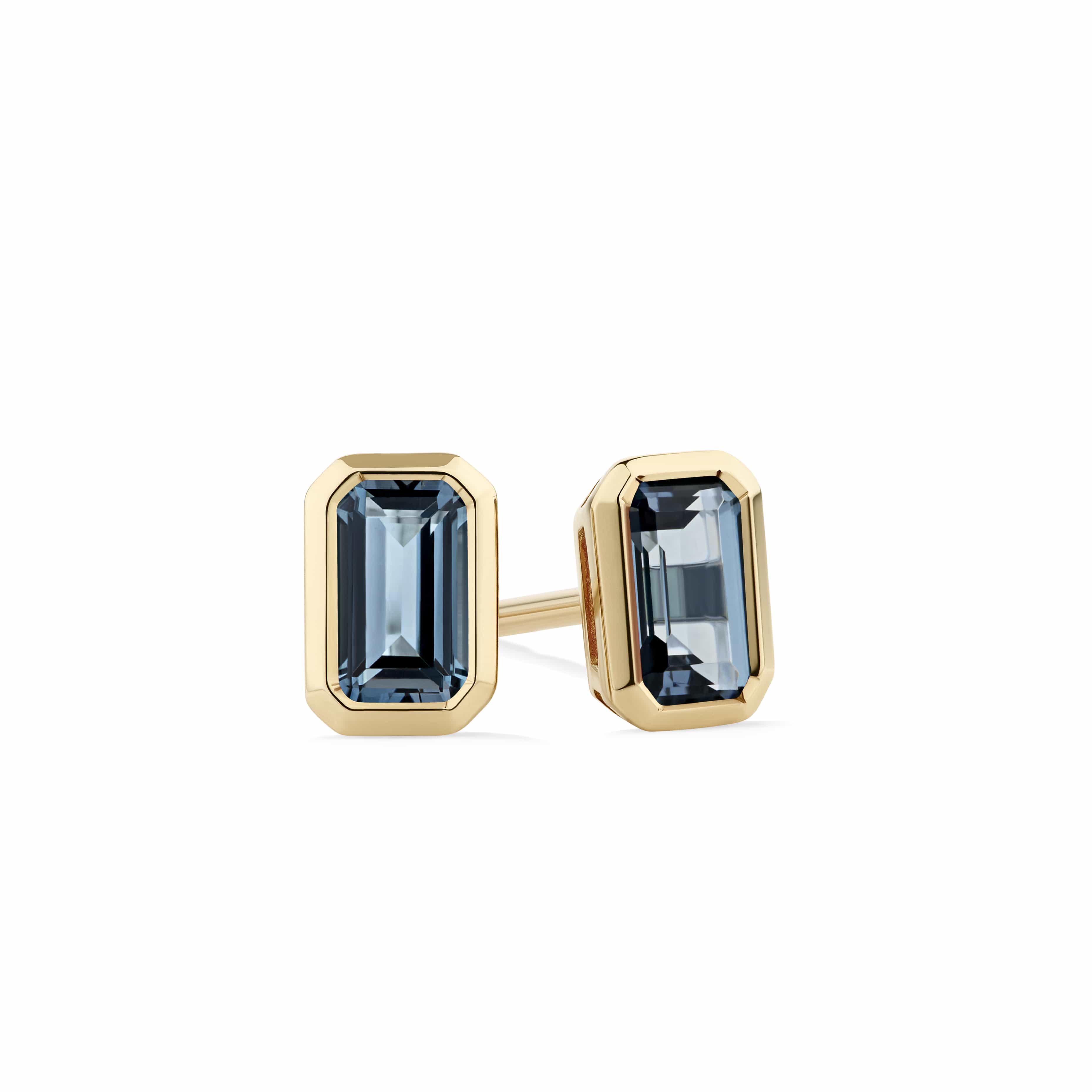 London Blue Topaz Earrings in 9ct Yellow Gold
