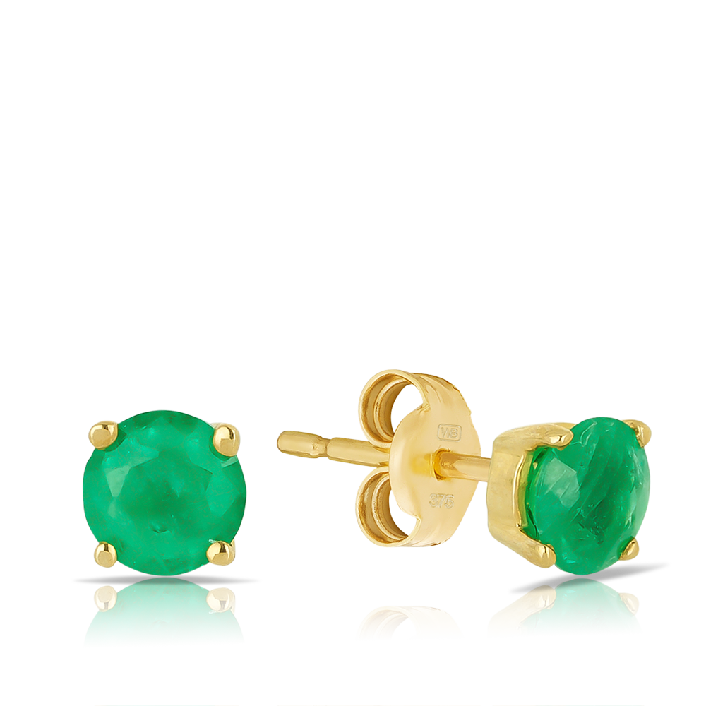 Emerald Earrings in 9ct Yellow Gold