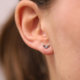 Marquise Cut London Blue Topaz Stud Earrings in 9ct Yellow Gold