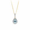 Topaz &0.14ct TW Diamond Halo Pendant in 9ct Yellow Gold