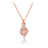 Oval Cut Morganite and Diamond Pendant in 9ct Rose Gold