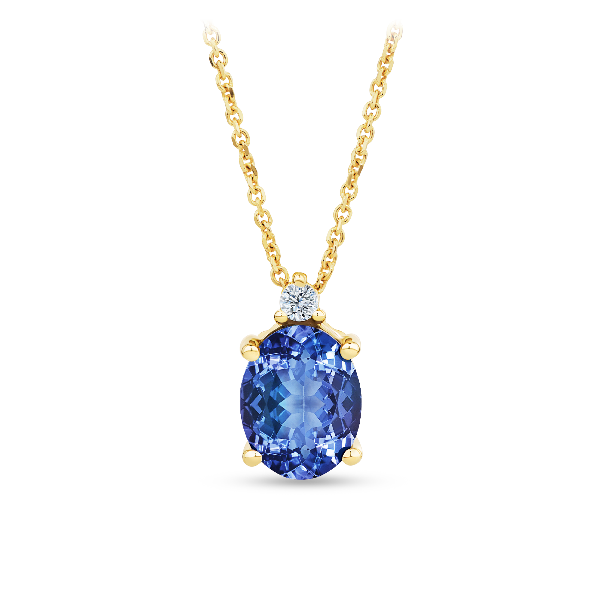 Tanzanite & 1.30ct TW Diamond Pendant in 9ct Yellow Gold