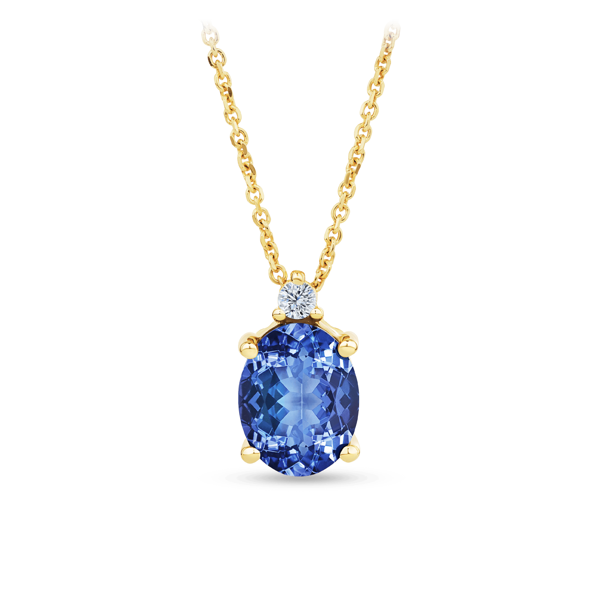 Tanzanite & 1.30ct TW Diamond Pendant in 9ct Yellow Gold