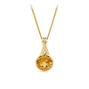 Round Citrine Twist Bezel Set Pendant in 9ct Yellow Gold