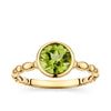 9ct Yellow Gold Ball Pattern Peridot Ring