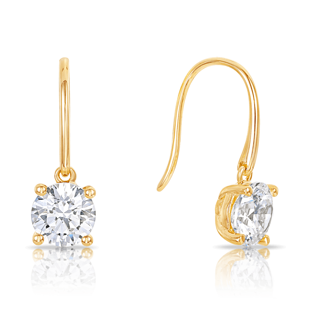 9ct Yellow Gold Cubic Zirconia Earrings