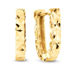 Petite Oval Shape Huggies Earrings in 9ct Yellow Gold