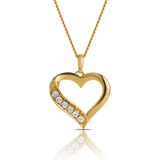 Diamond Heart Pendant in 9ct Yellow Gold