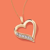 Diamond Heart Pendant in 9ct Yellow Gold