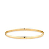 Solid round bangle in 9ct yellow gold featuring a classic polished design with a 4mm width and 65mm size.