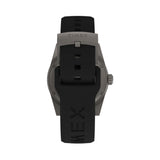 Strap - Timex Deepwater Reef 200 Titanium Automatic men’s watch with orange dial, black HNBR synthetic rubber strap, and brushed 41mm titanium case featuring a unidirectional dive bezel in a rugged professional dive watch design.