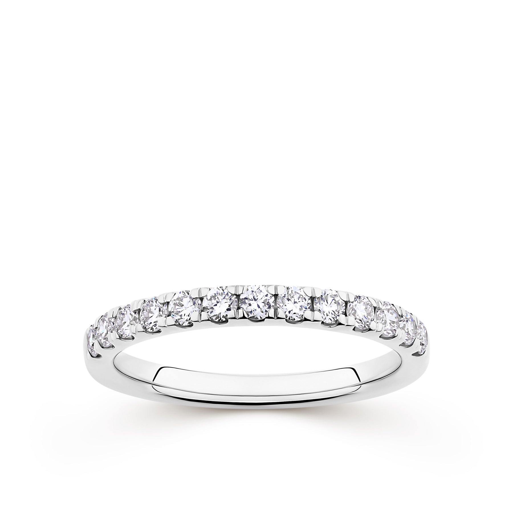 Everlasting 0.50ct TW Lab-Grown Diamond Pave Set Wedding Band in 18ct White Gold