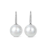 South Sea Pearl and Diamond Earrings in 18ct White Gold