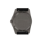 Case - Timex Deepwater Reef 200 Titanium Automatic men’s watch with orange dial, black HNBR synthetic rubber strap, and brushed 41mm titanium case featuring a unidirectional dive bezel in a rugged professional dive watch design.
