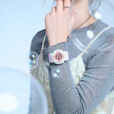 Casio BABY-G BA110PD-4A analogue digital watch with pink resin band, rose gold dial accents, and shock-resistant oversized design on hand