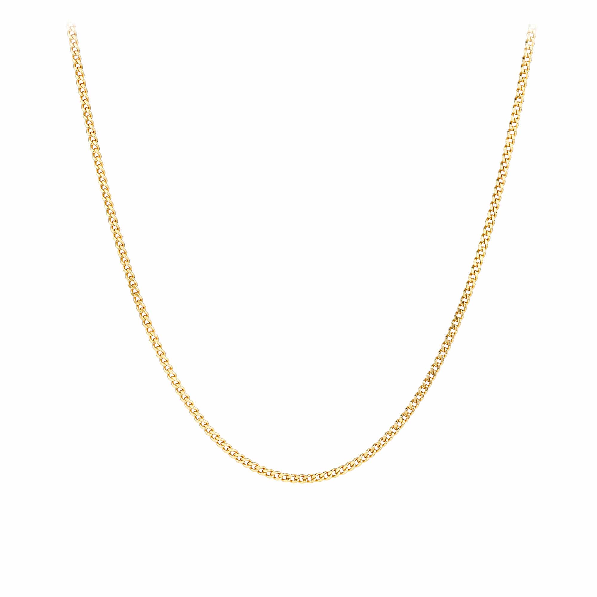 45cm Diamond Cut Curb Link Chain in 9ct Yellow Gold