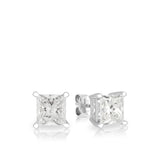 4.00ct Princess Cut Diamond Earrings in 18ct White Gold
