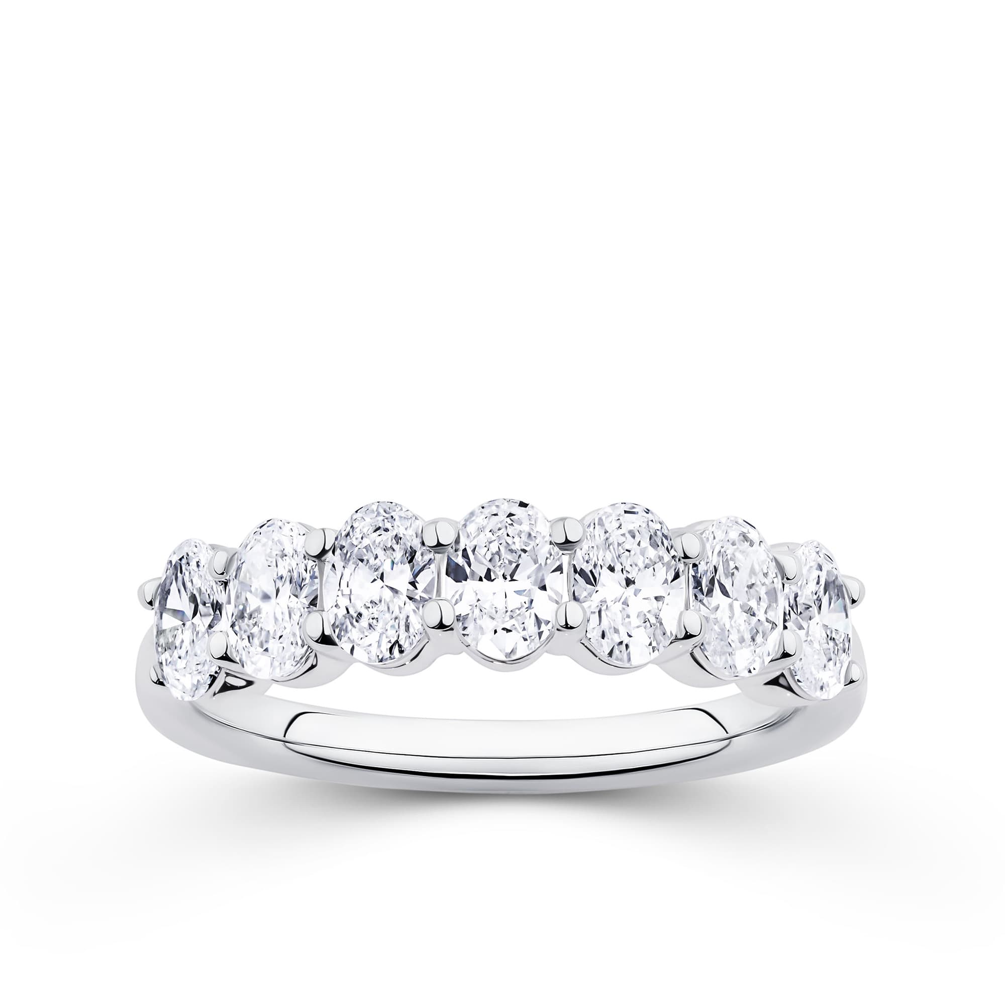 Everlasting 1.40ct TW Oval Lab-Grown Diamond Half Eternity Ring in 18ct White Gold
