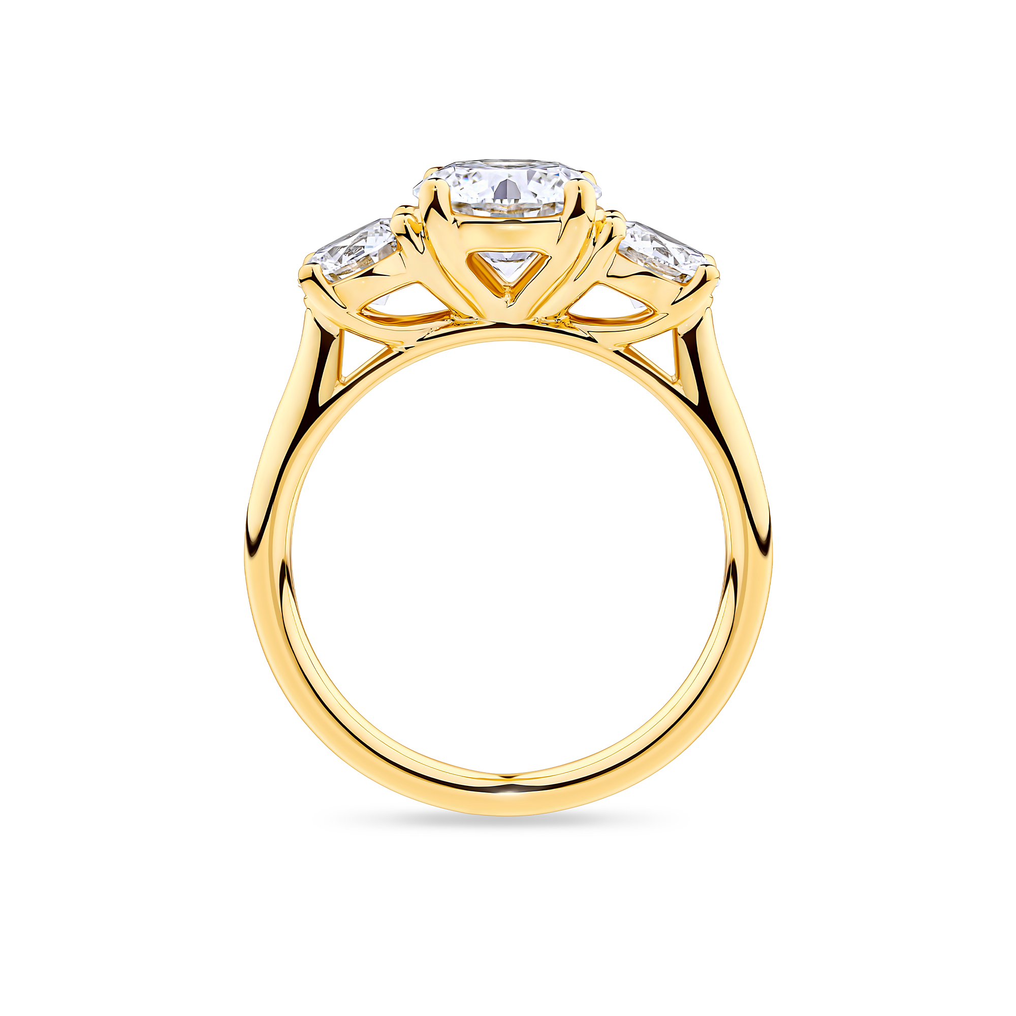 Everlasting 2.50ct TW Round Brilliant Trilogy Lab-Grown Diamond Engagement Ring in 18ct Yellow Gold