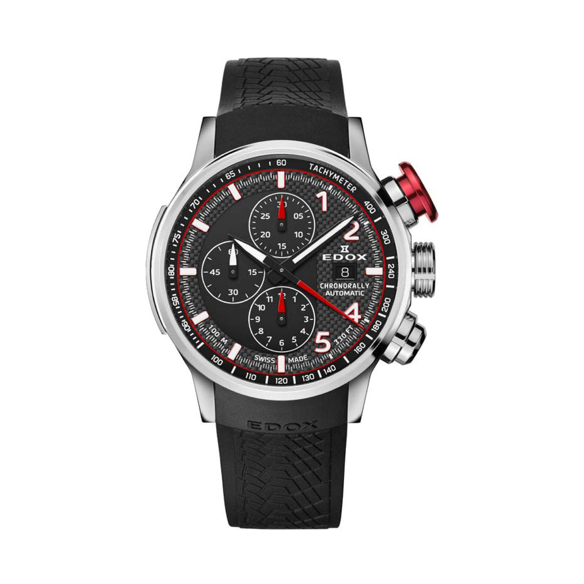 Edox Chronorally Automatic Black Dial Men's Watch 45mm 01129TRCANCAR