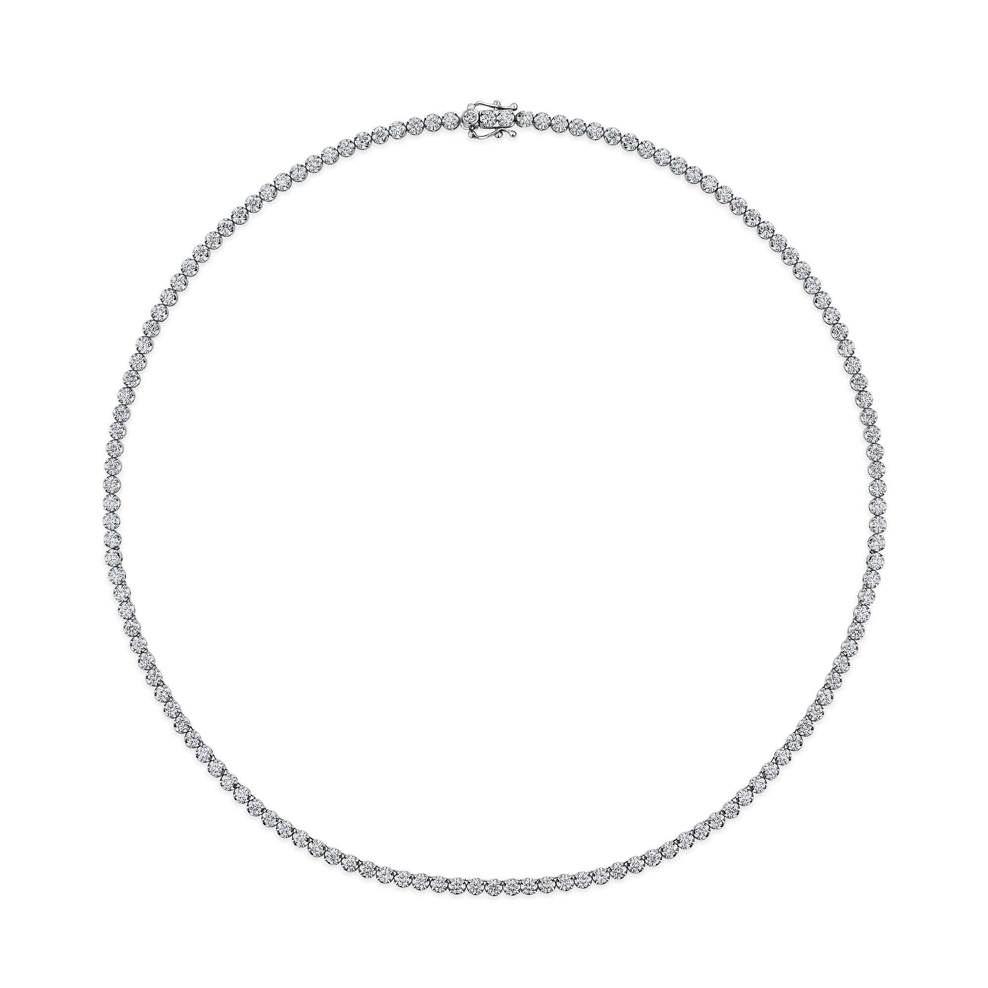 6.00ct TW Lab-Grown Diamond Tennis Necklace in 18ct White Gold
