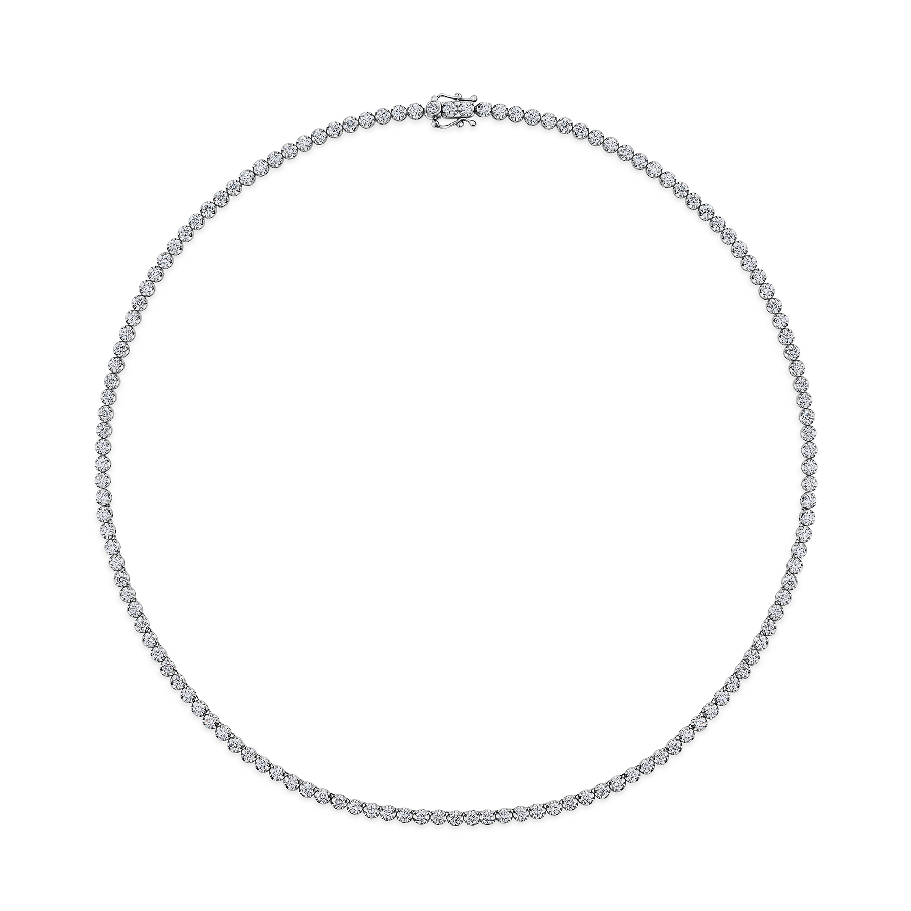 6.00ct TW Lab-Grown Diamond Tennis Necklace in 18ct White Gold
