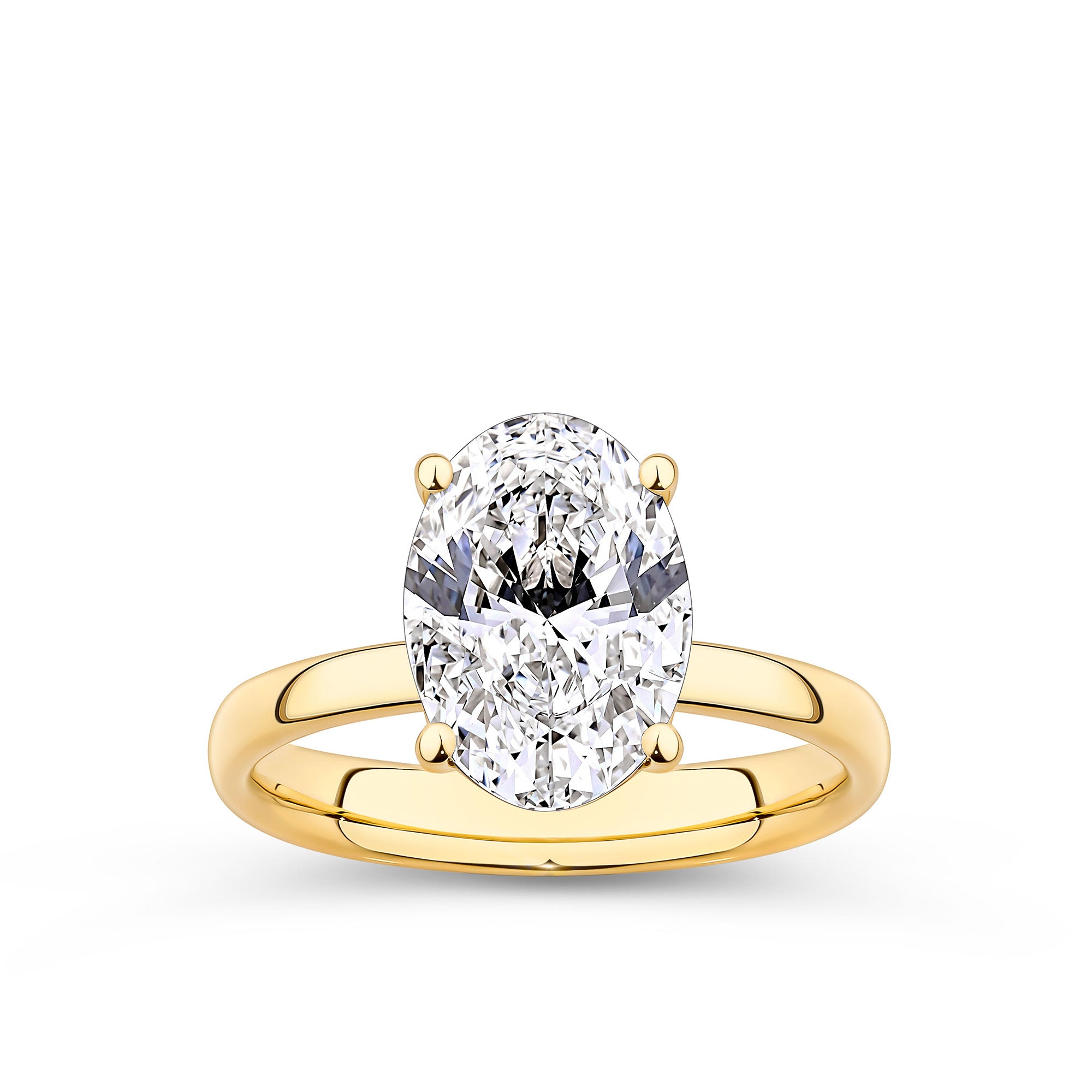 Everlasting 3.00ct TW Oval Cut Lab-Grown Diamond Engagement Ring in 18ct Yellow Gold