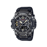 Casio G-SHOCK Mudmaster GWG-B1000-1A solar watch with black resin band, analogue digital display, triple sensor technology, and mud-resistant design.