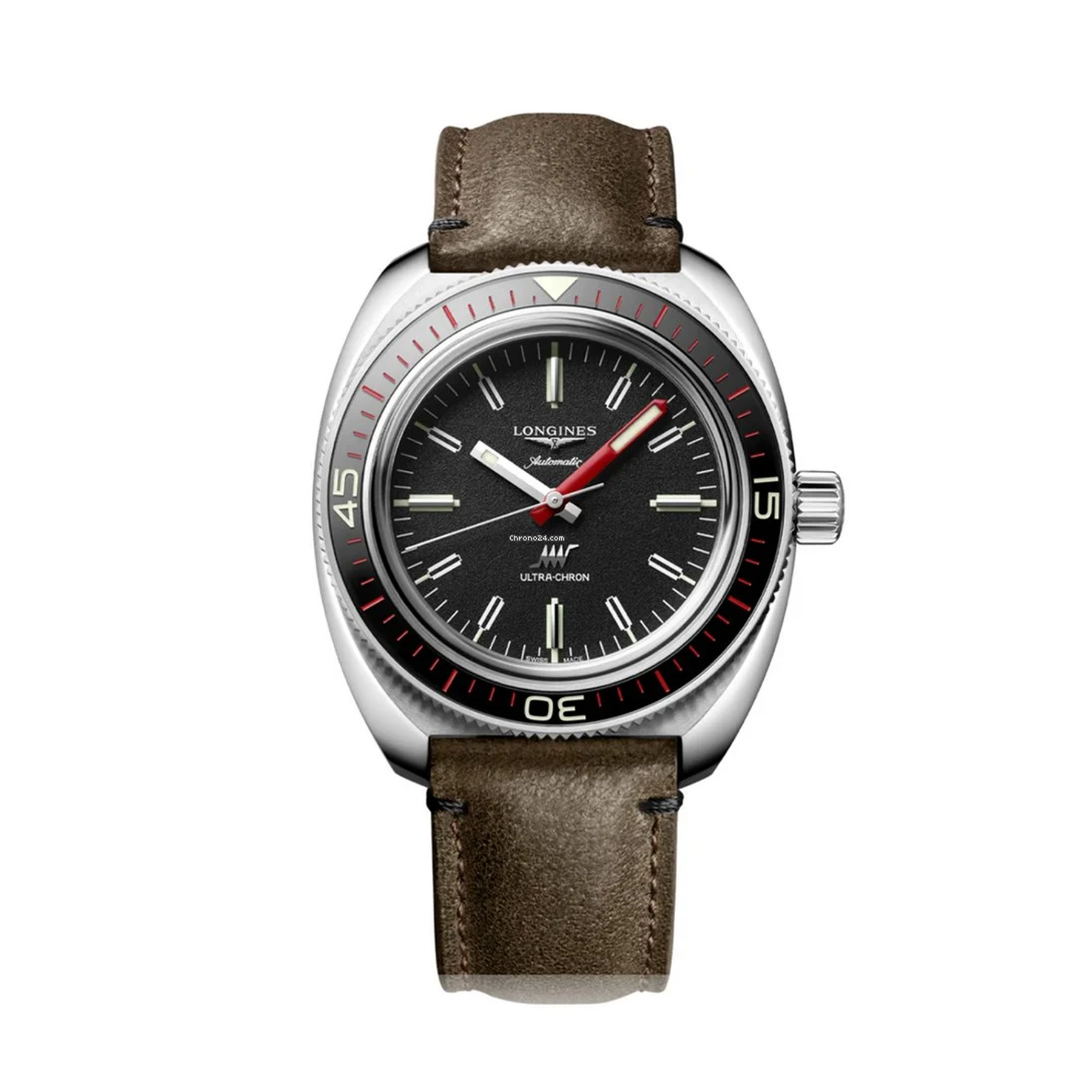 Longines Ultra-Chron Men's 43mm Stainless Steel Hi Beat Mechanical Watch L2.836.4.52.8