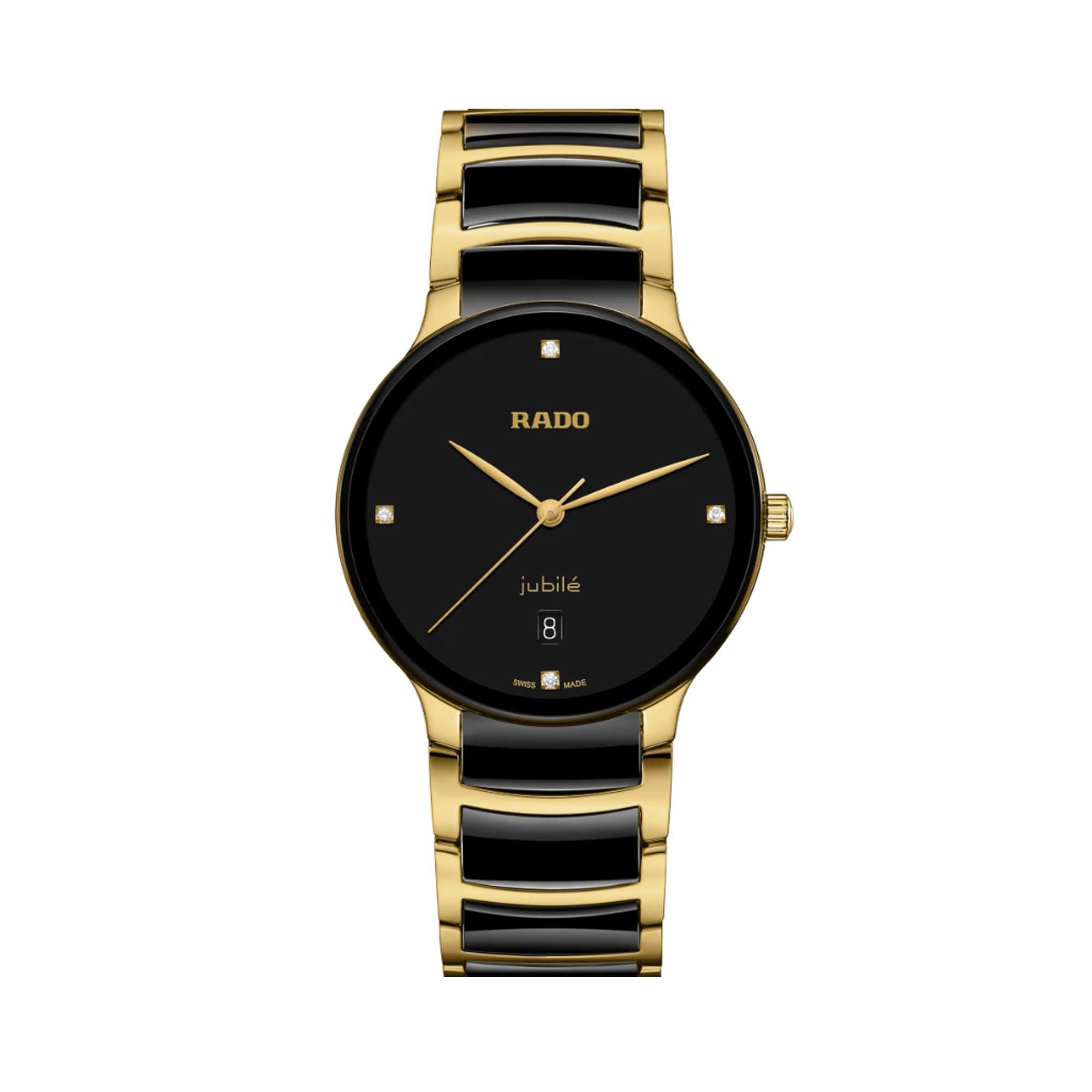 Rado Centrix Men s 39.50mm Ceramic Yellow PVD Quartz Watch R30 022 712